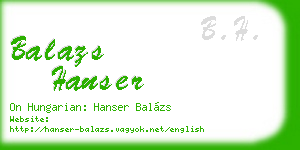 balazs hanser business card